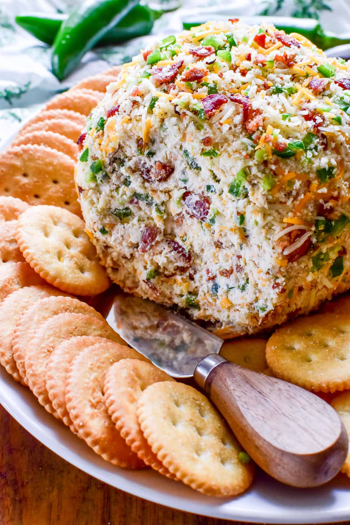 Inside view of Jalapeño Popper Cheese Ball